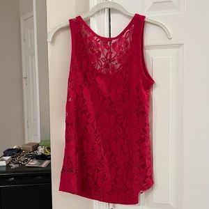 Red top with lacey back